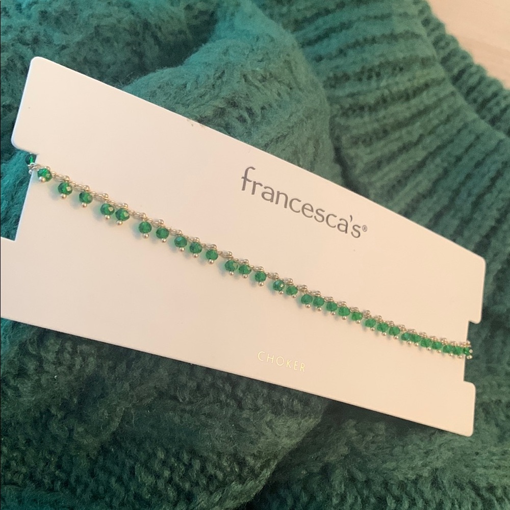 Francesca's Collections Green Choker Necklace